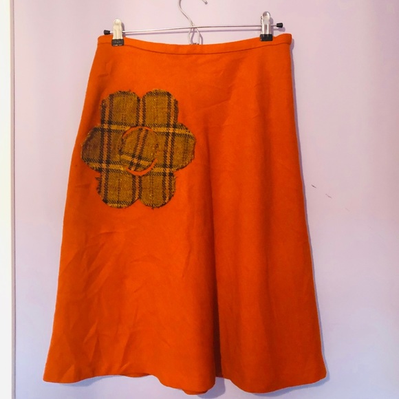 jennifer reale design Dresses & Skirts - Jennifer Reale Design orange wool skirt